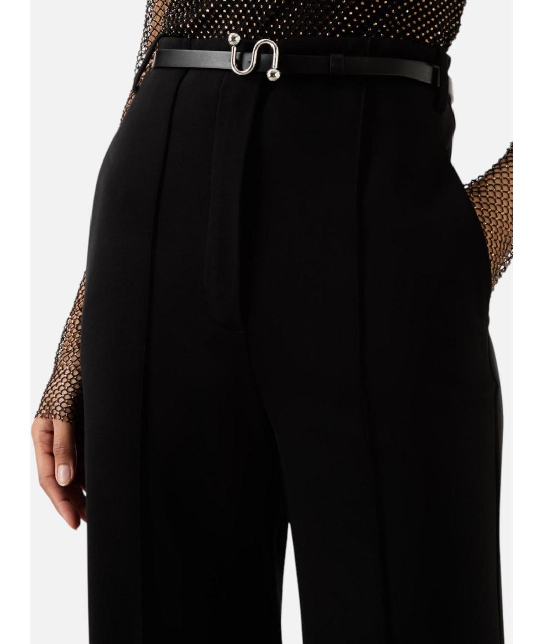 SPORTMAX Черные вискозные прямые брюки, фото 5