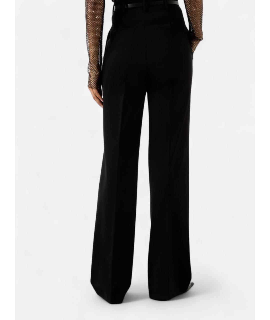 SPORTMAX Черные вискозные прямые брюки, фото 4