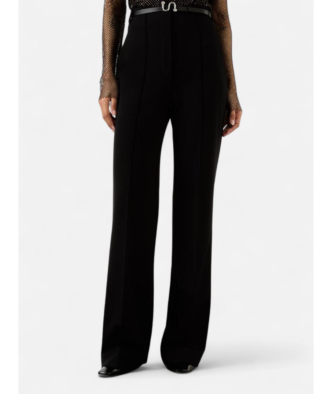 SPORTMAX Черные вискозные прямые брюки, фото 3