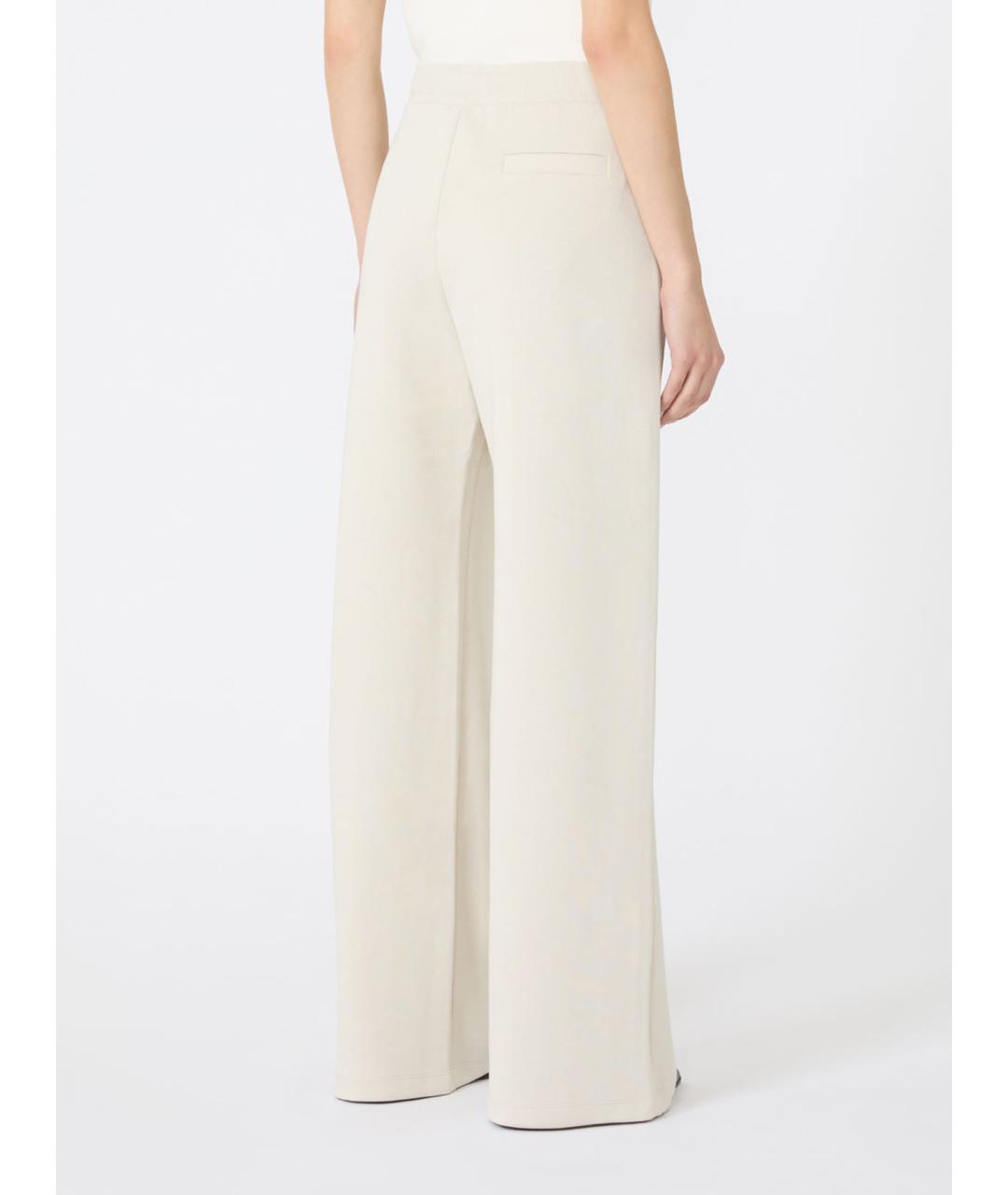 'S MAX MARA Белые хлопковые прямые брюки, фото 3