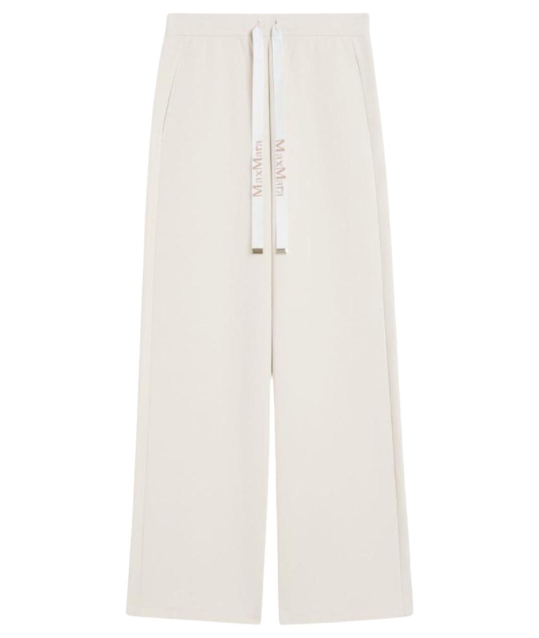 'S MAX MARA Белые хлопковые прямые брюки, фото 1