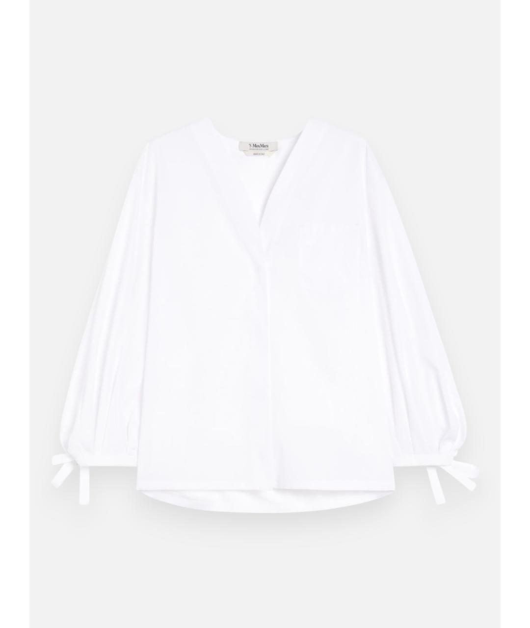 'S MAX MARA Белая хлопковая рубашка, фото 6