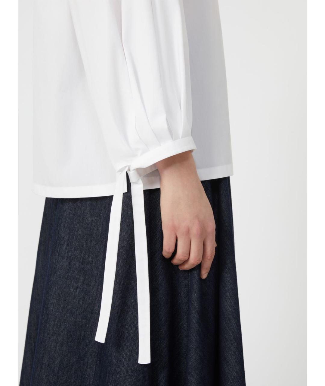 'S MAX MARA Белая хлопковая рубашка, фото 3