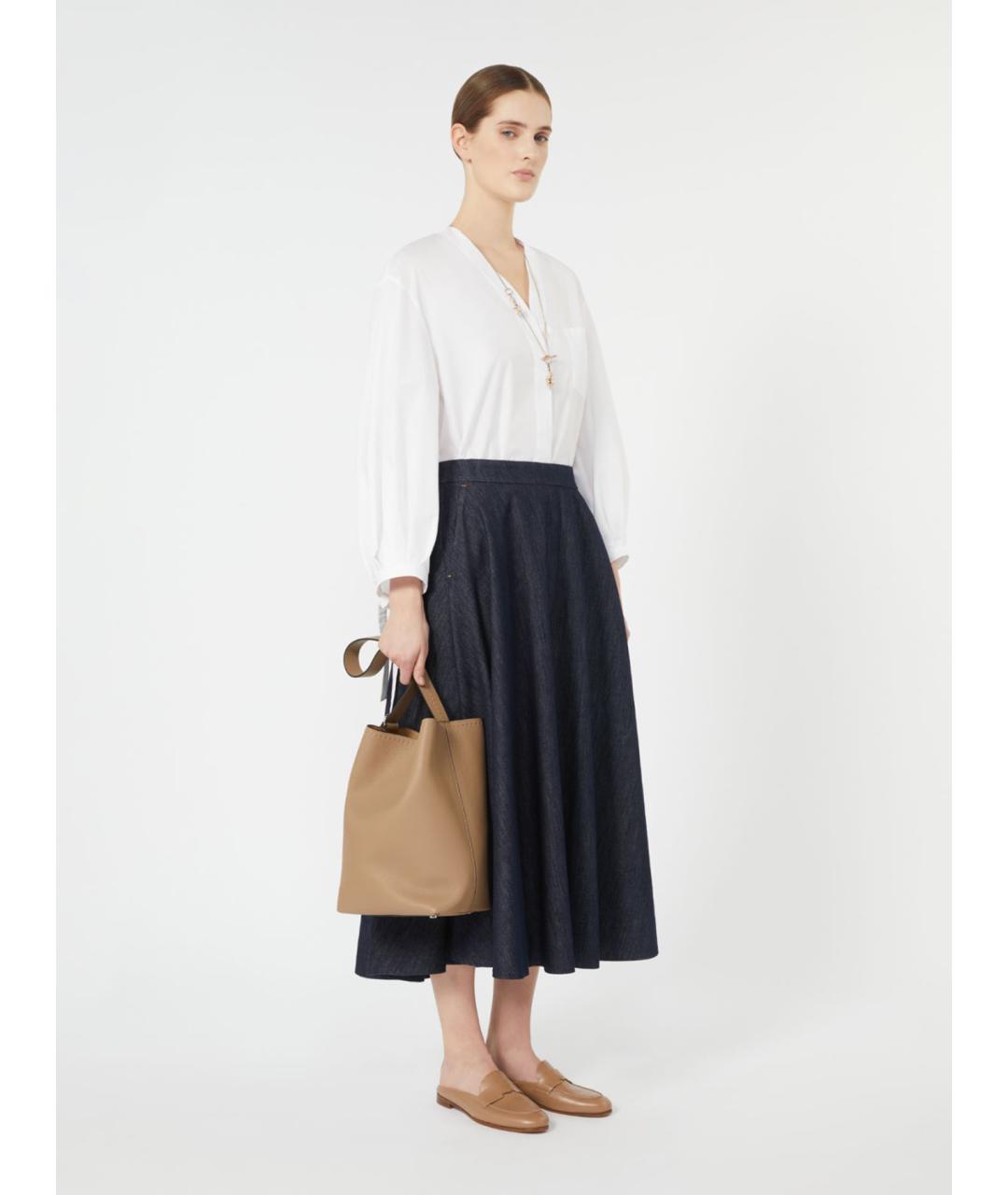 'S MAX MARA Белая хлопковая рубашка, фото 2
