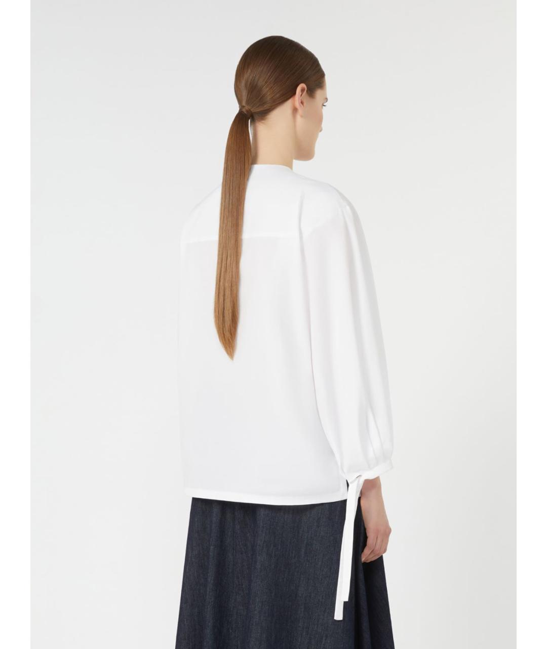 'S MAX MARA Белая хлопковая рубашка, фото 4