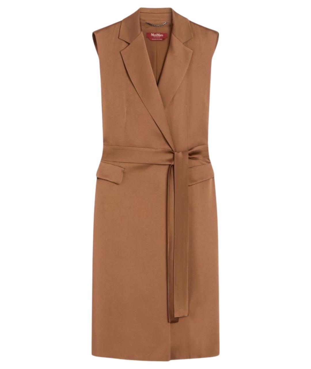 MAX MARA STUDIO Коричневый шерстяной жилет, фото 1