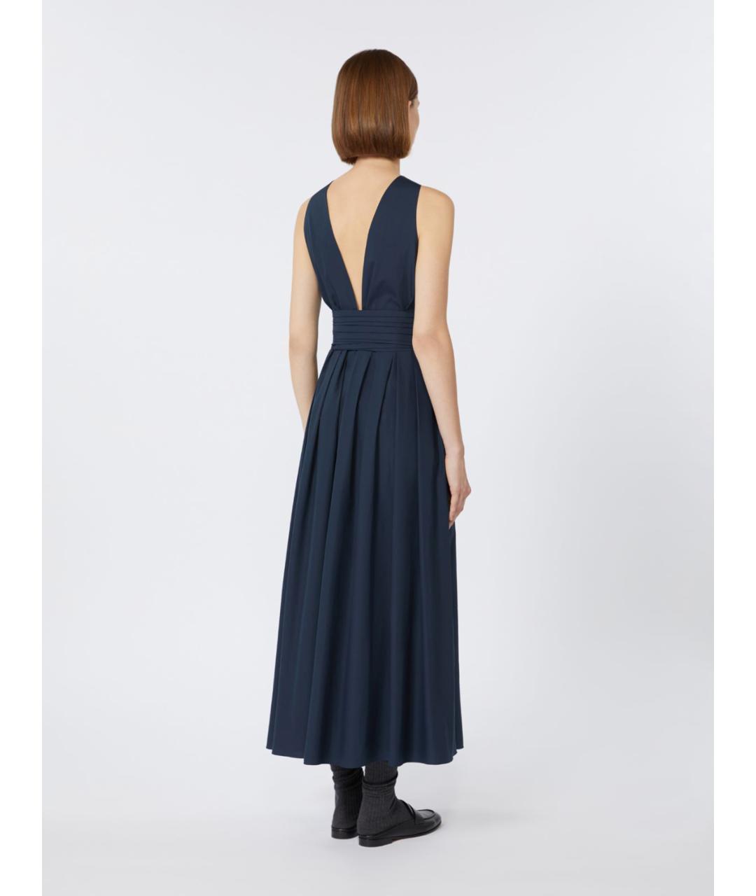 'S MAX MARA Синее хлопковое повседневное платье, фото 5