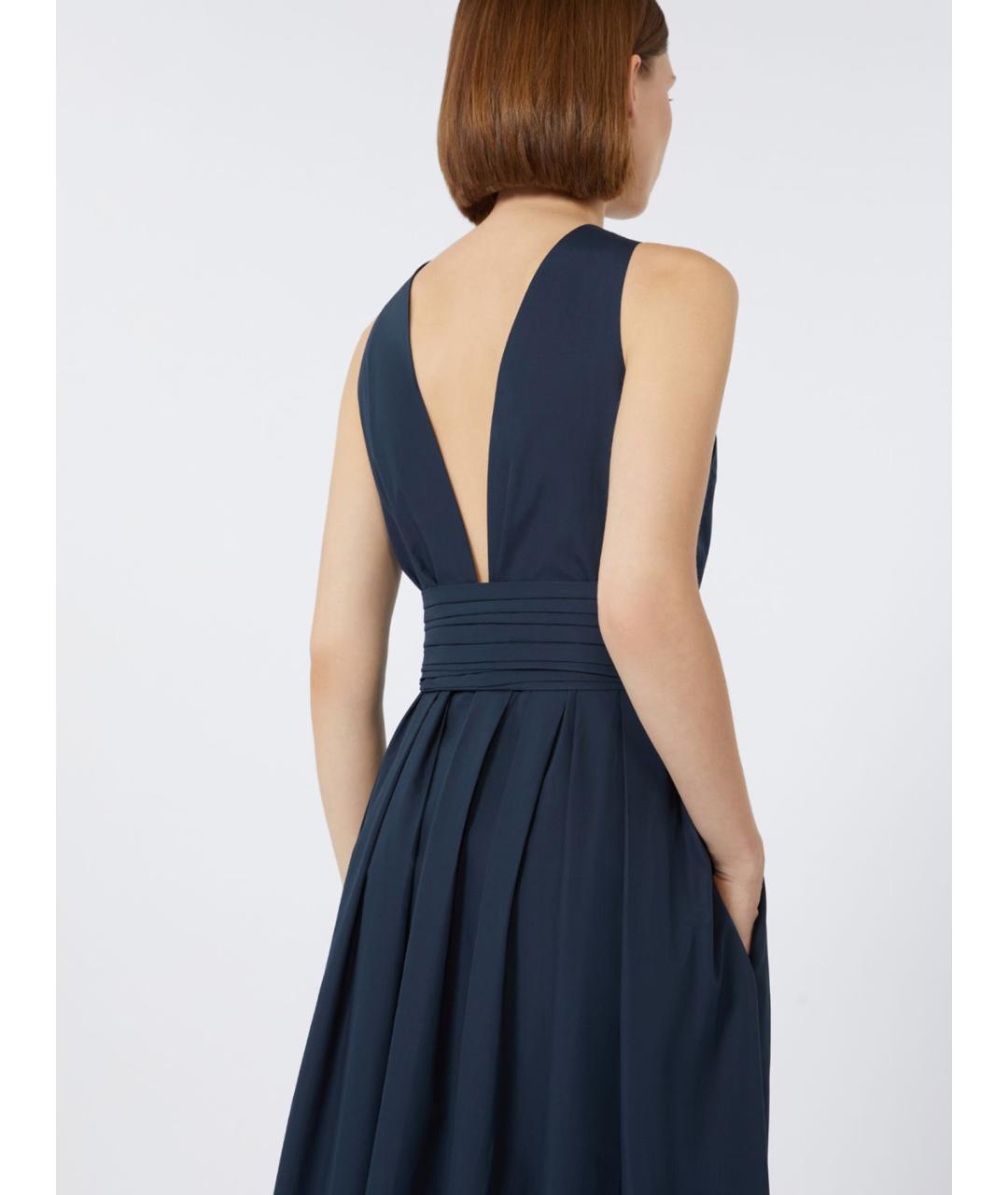 'S MAX MARA Синее хлопковое повседневное платье, фото 3
