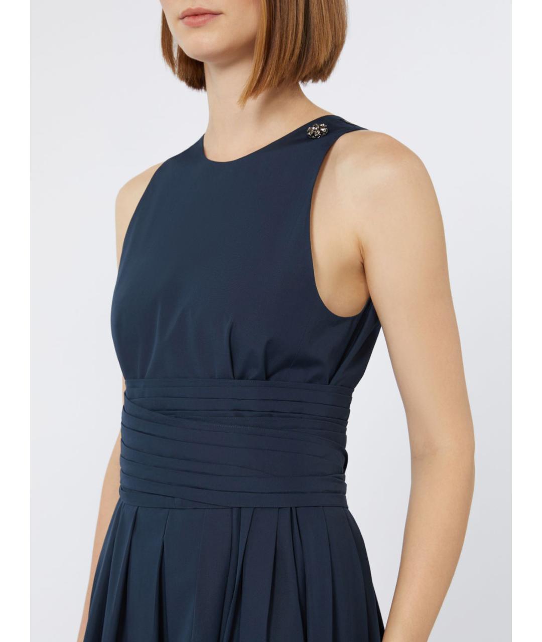 'S MAX MARA Синее хлопковое повседневное платье, фото 4