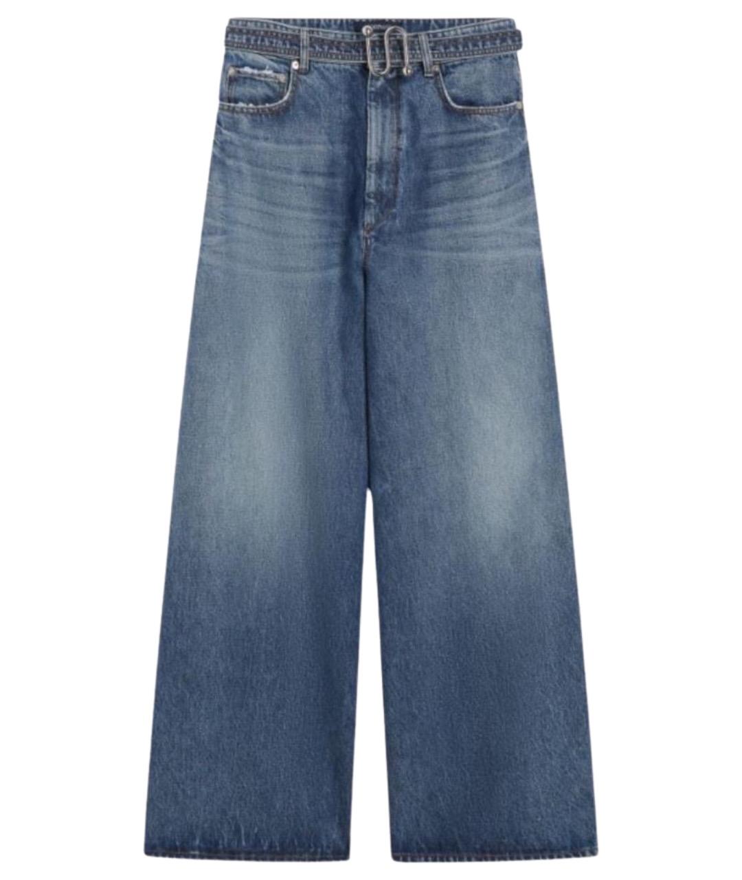 SPORTMAX Синие хлопковые прямые джинсы, фото 1