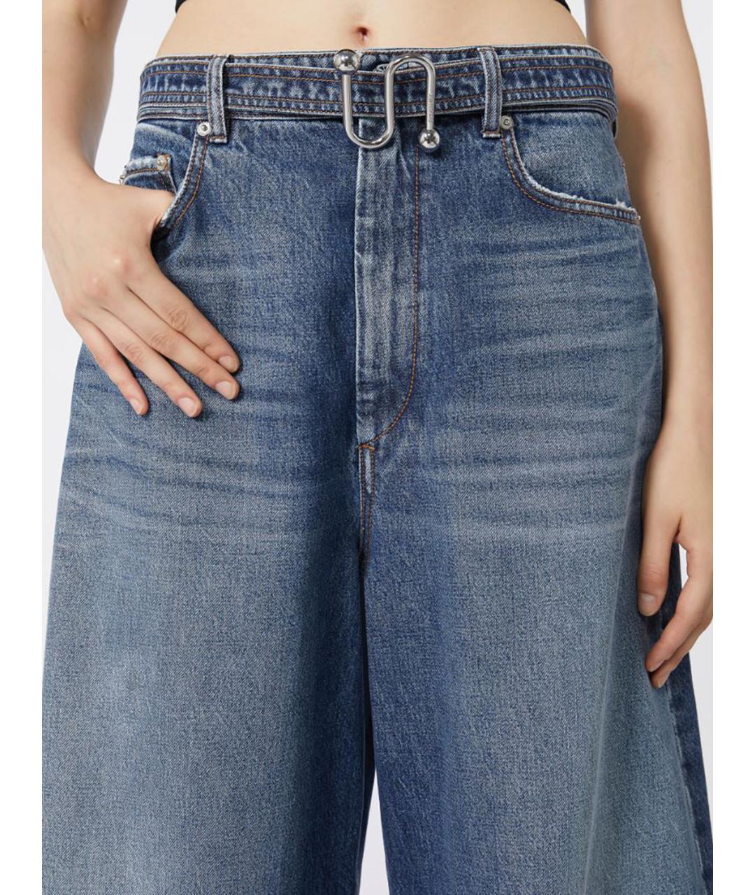 SPORTMAX Синие хлопковые прямые джинсы, фото 5