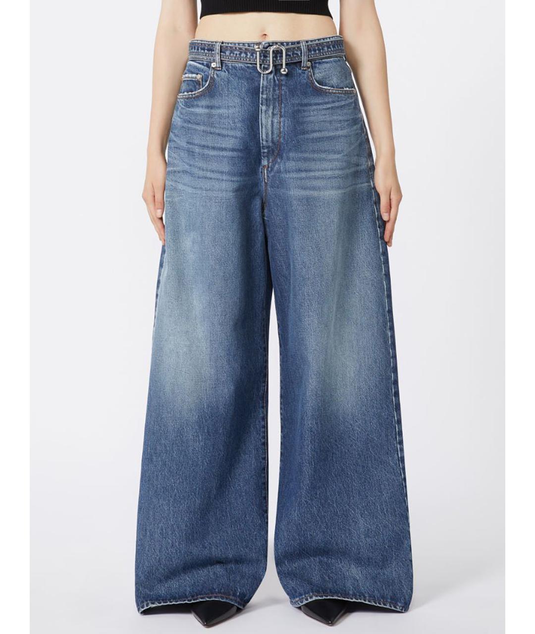 SPORTMAX Синие хлопковые прямые джинсы, фото 3