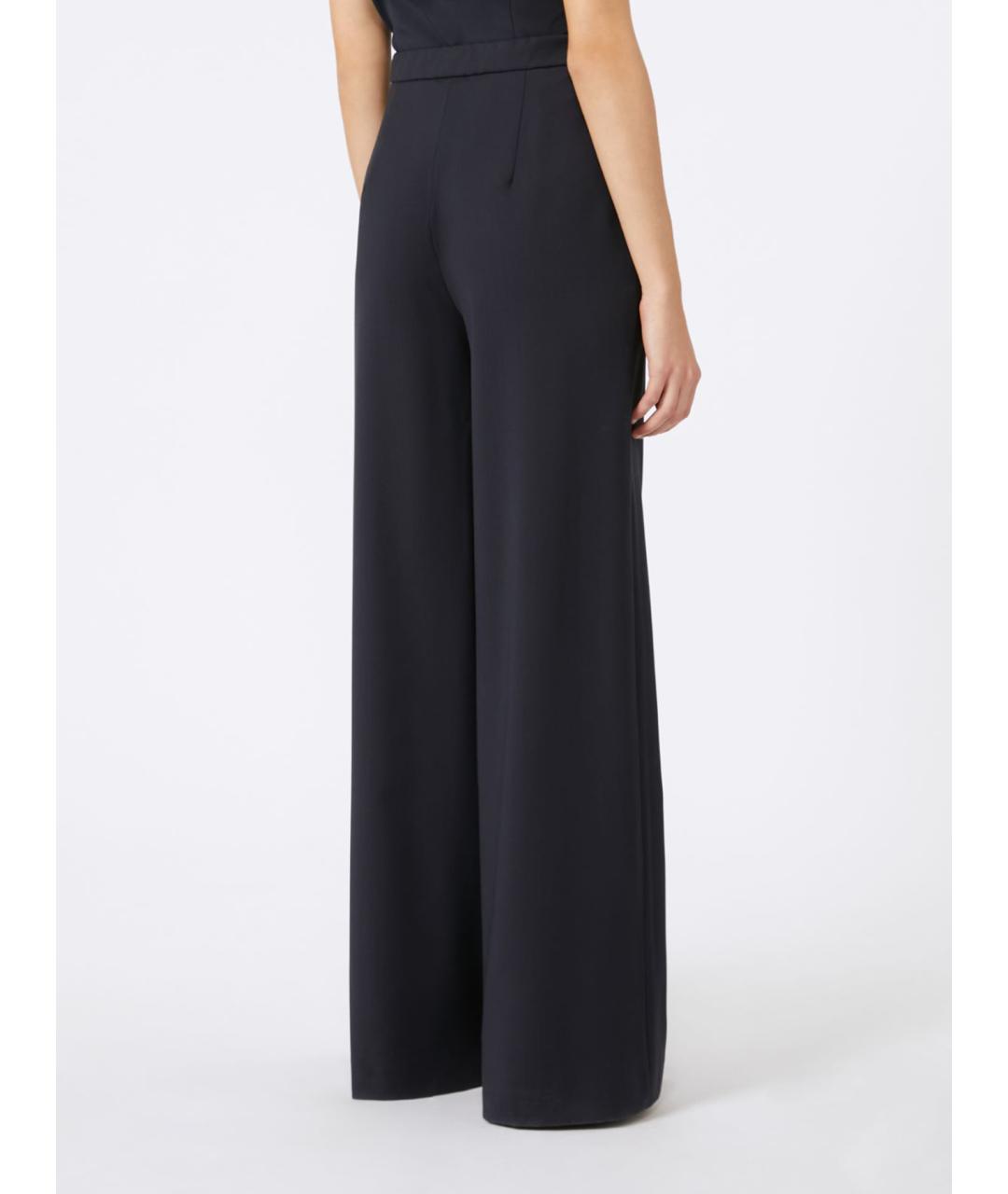 MAX MARA STUDIO Темно-синие шерстяные брюки широкие, фото 3