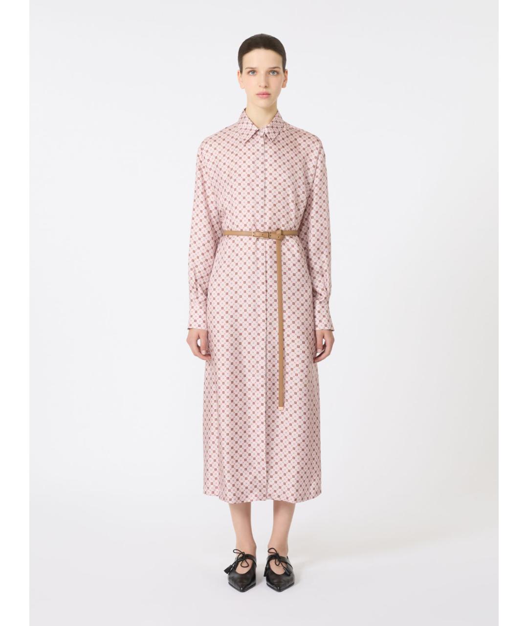 MAX MARA STUDIO Мульти шелковое повседневное платье, фото 5