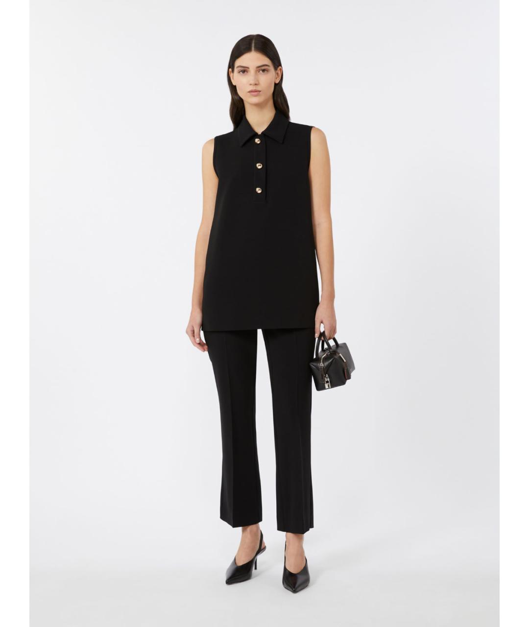 MAX MARA STUDIO Черная ацетатная майка, фото 2