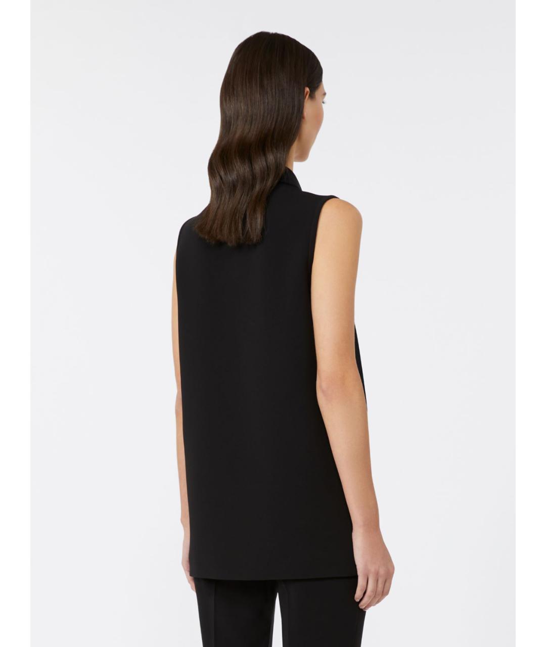 MAX MARA STUDIO Черная ацетатная майка, фото 3