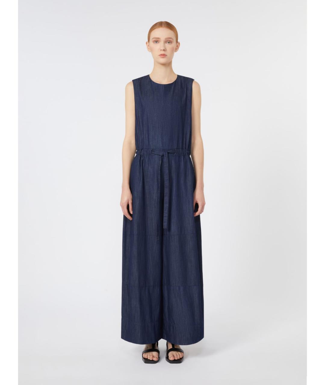 'S MAX MARA Синий хлопковый комбинезон, фото 4