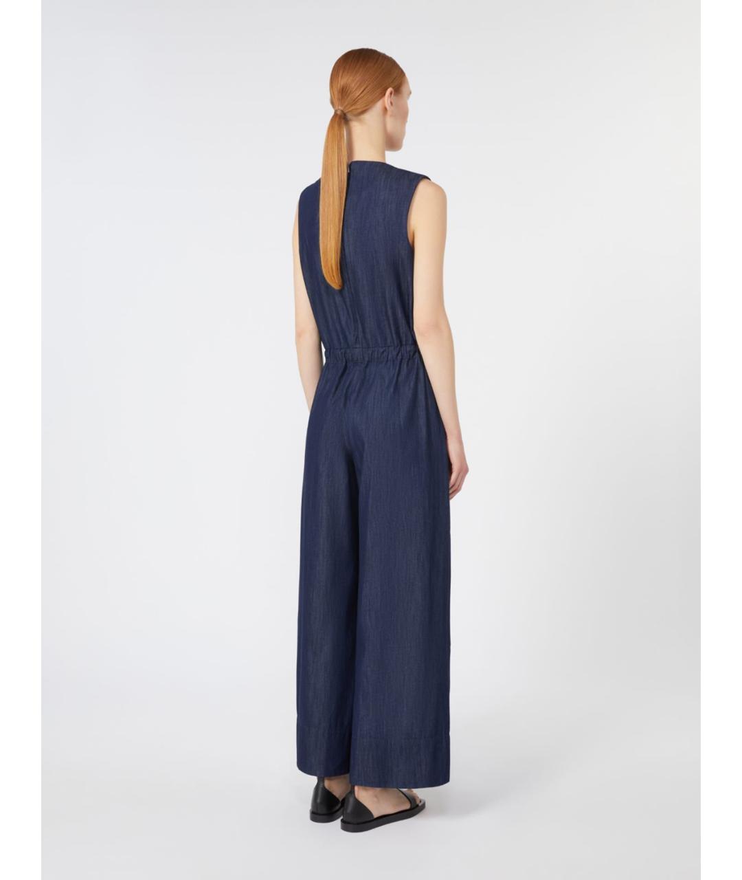 'S MAX MARA Синий хлопковый комбинезон, фото 3