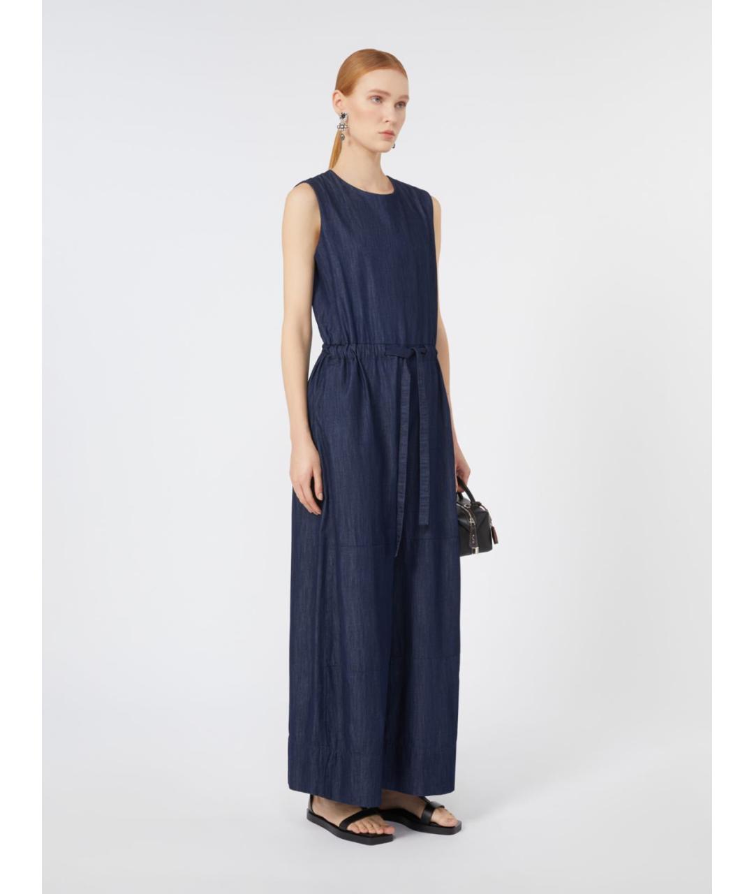'S MAX MARA Синий хлопковый комбинезон, фото 2