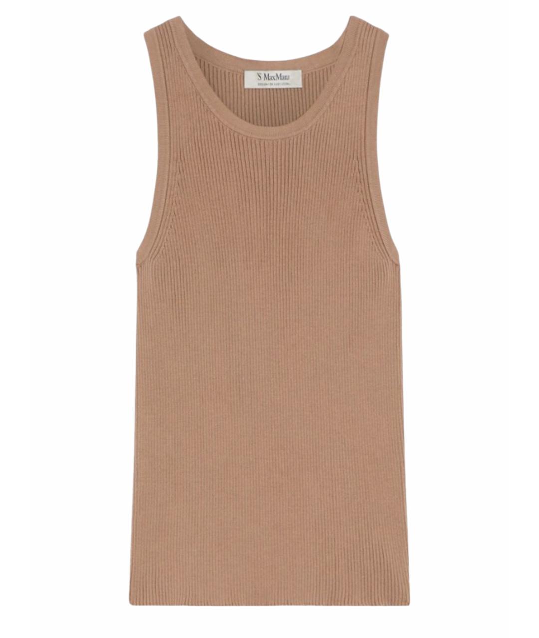 'S MAX MARA Бежевая хлопковая майка, фото 1