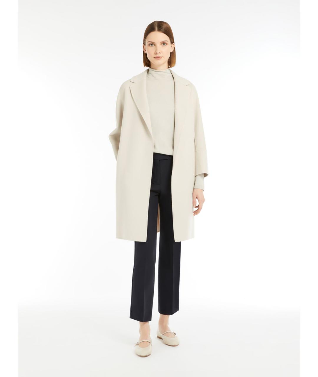 'S MAX MARA Белое шерстяное пальто, фото 2