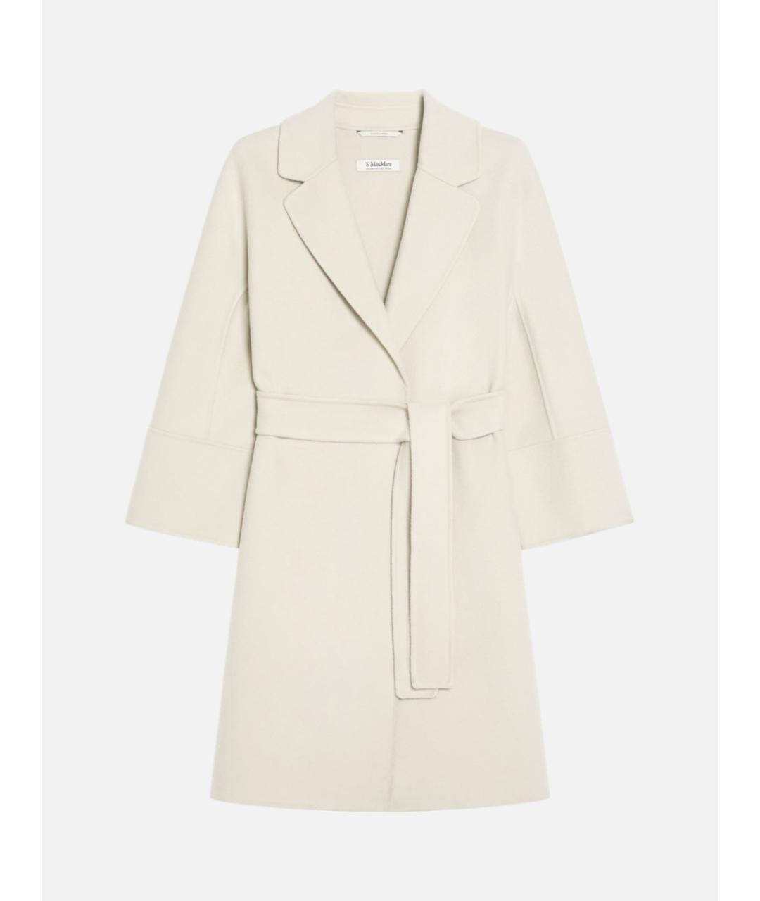 'S MAX MARA Белое шерстяное пальто, фото 6
