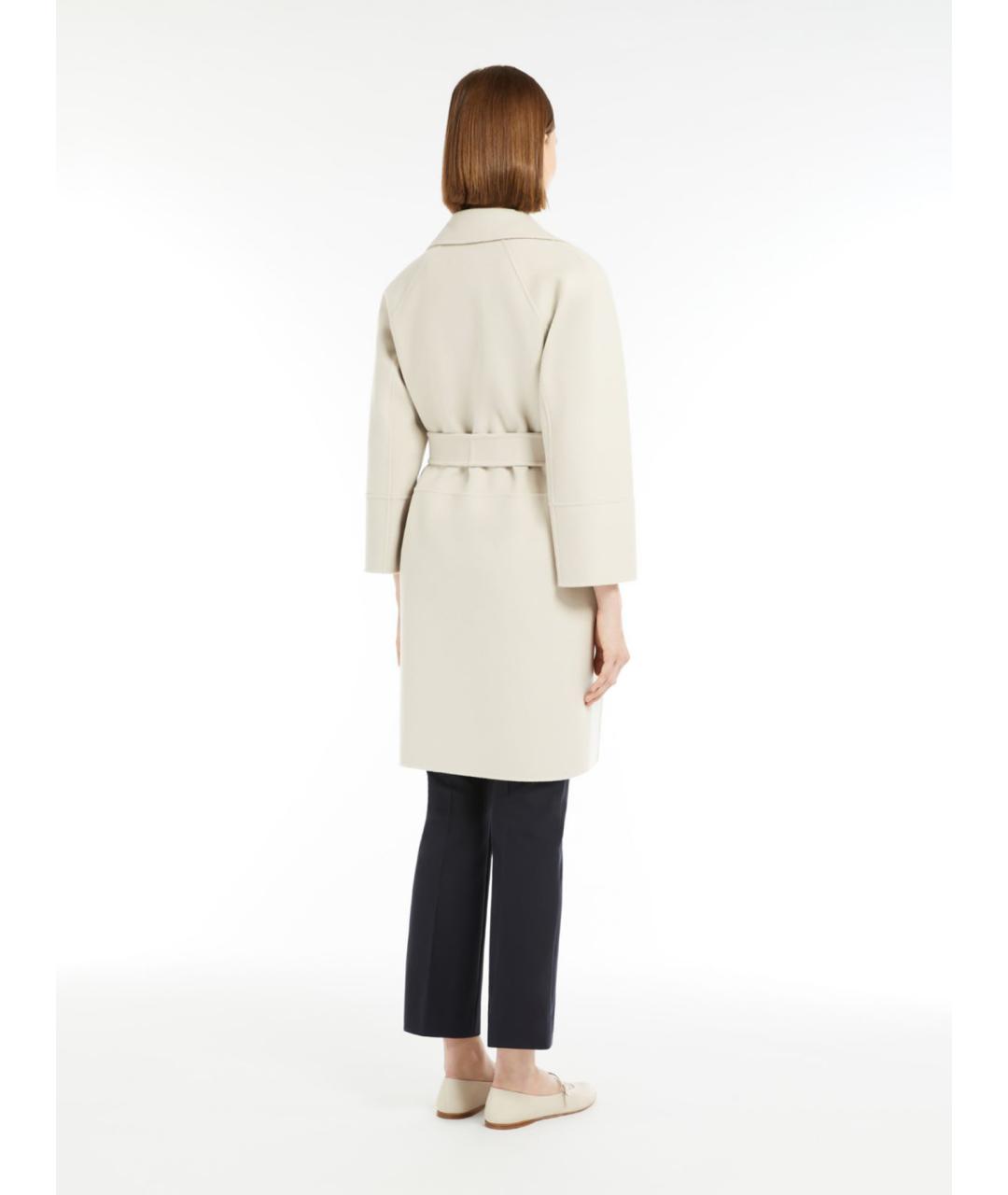 'S MAX MARA Белое шерстяное пальто, фото 3