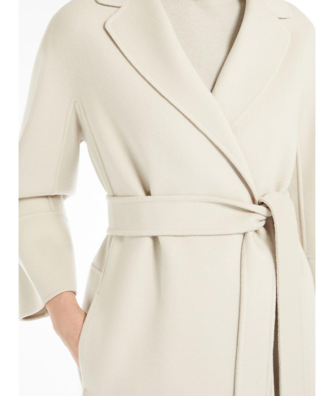 'S MAX MARA Белое шерстяное пальто, фото 5