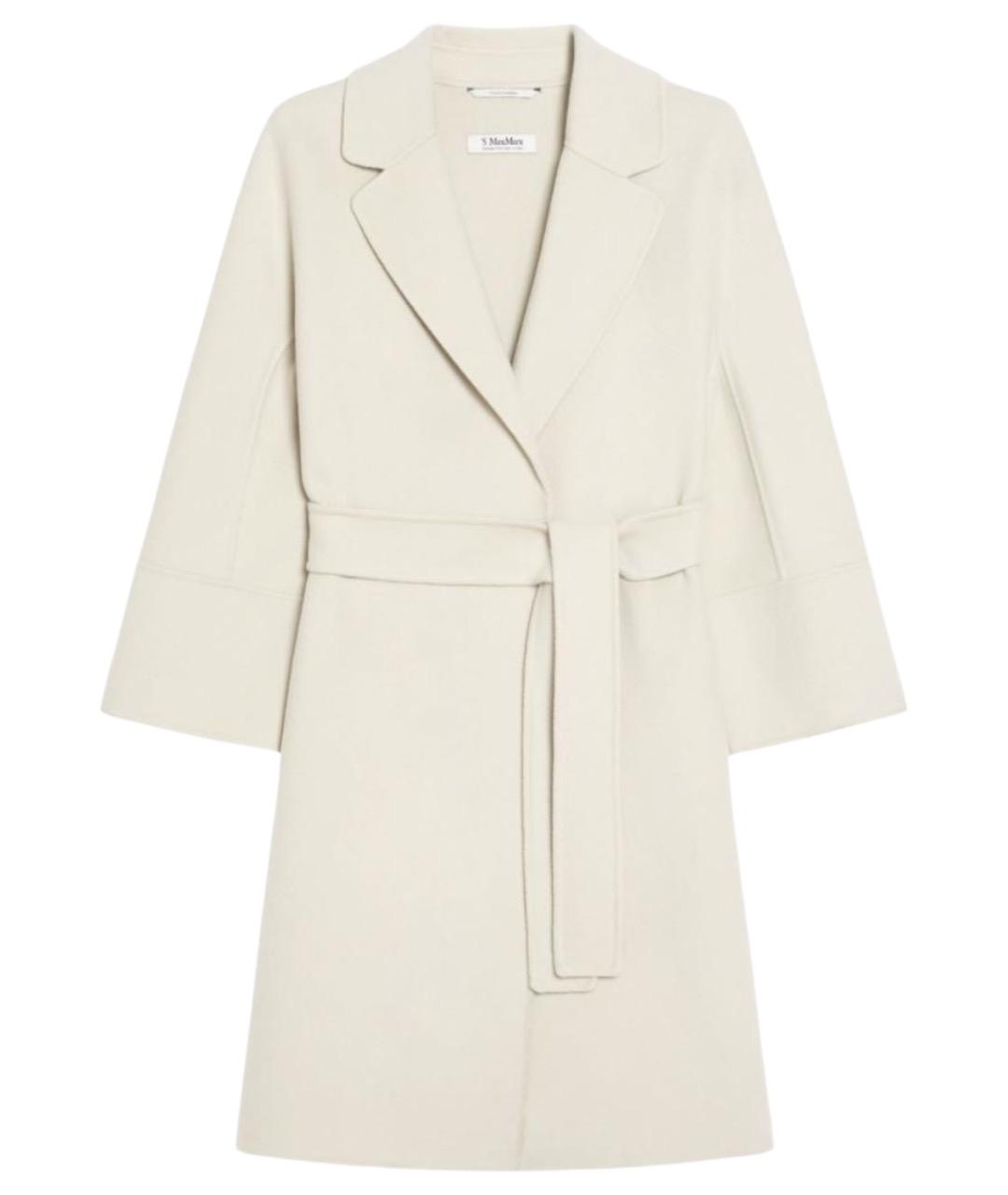 'S MAX MARA Белое шерстяное пальто, фото 1