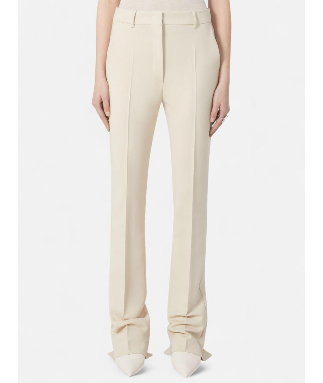 SPORTMAX Бежевые вискозные брюки узкие, фото 4