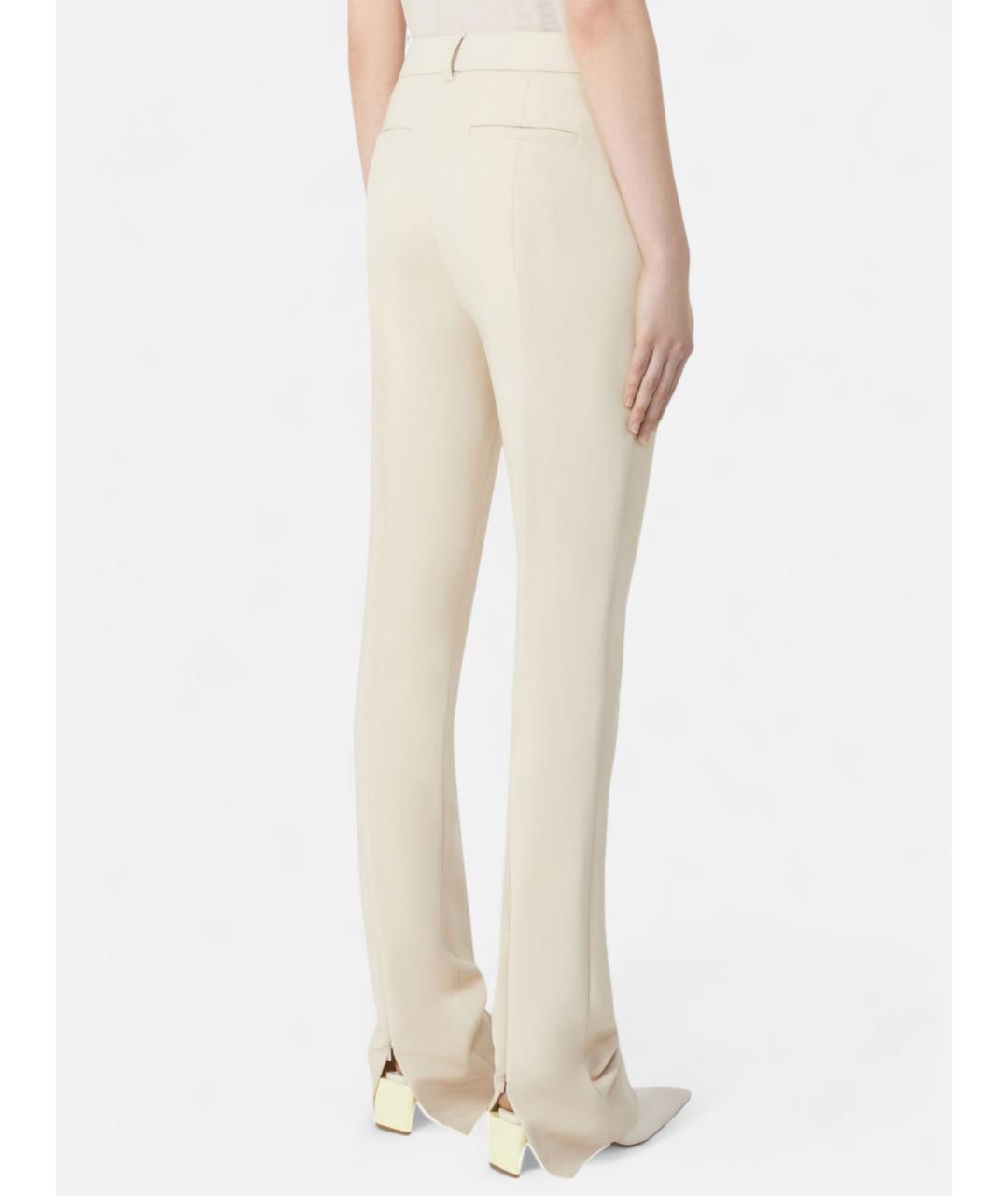 SPORTMAX Бежевые вискозные брюки узкие, фото 3