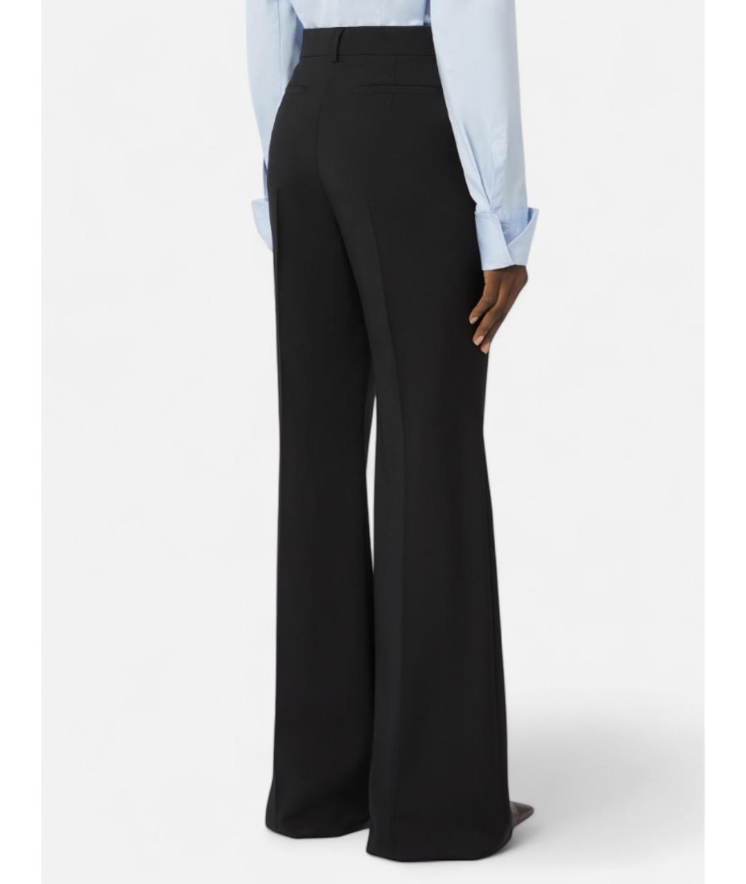 SPORTMAX Черные шерстяные прямые брюки, фото 3