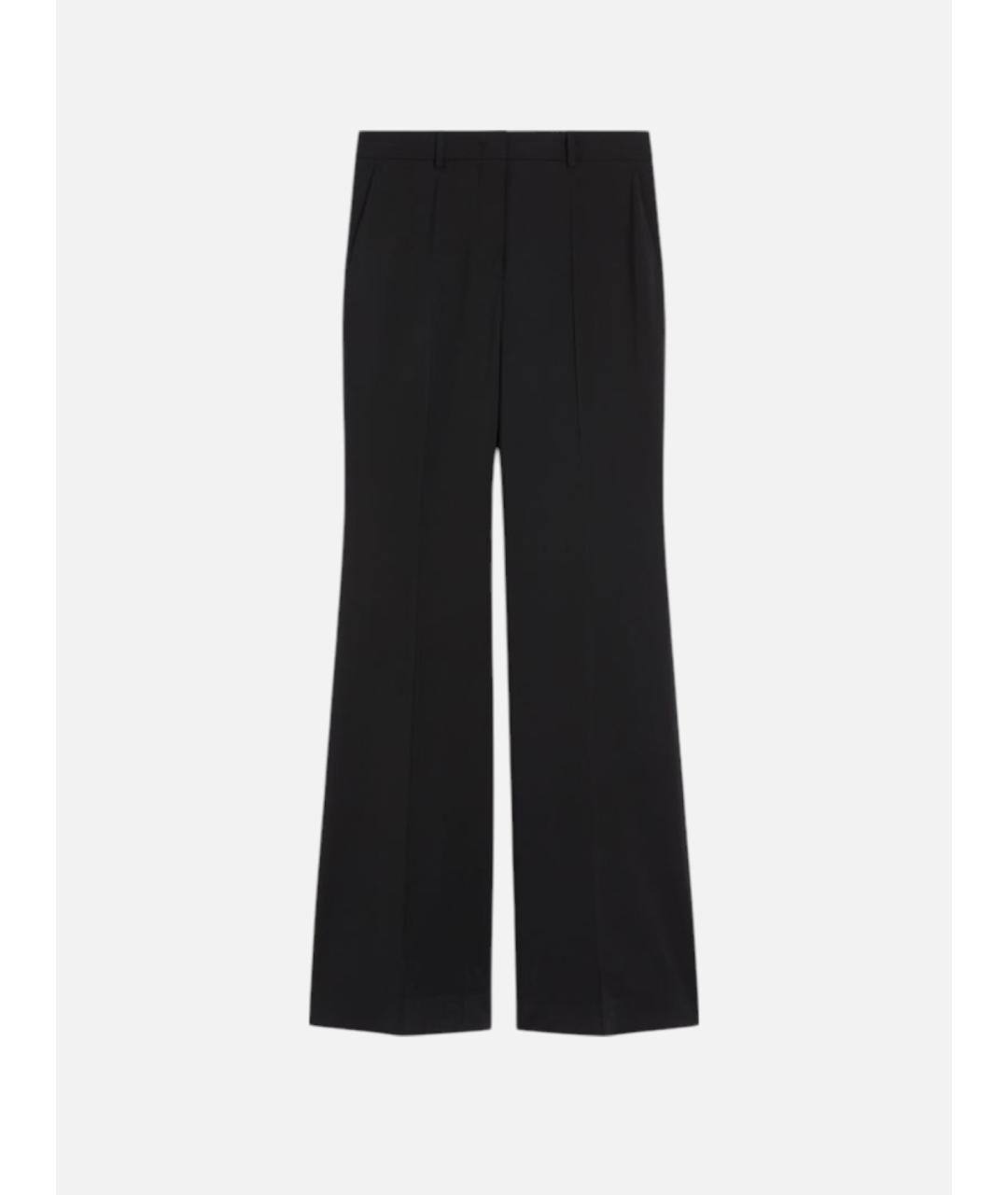 SPORTMAX Черные шерстяные прямые брюки, фото 5