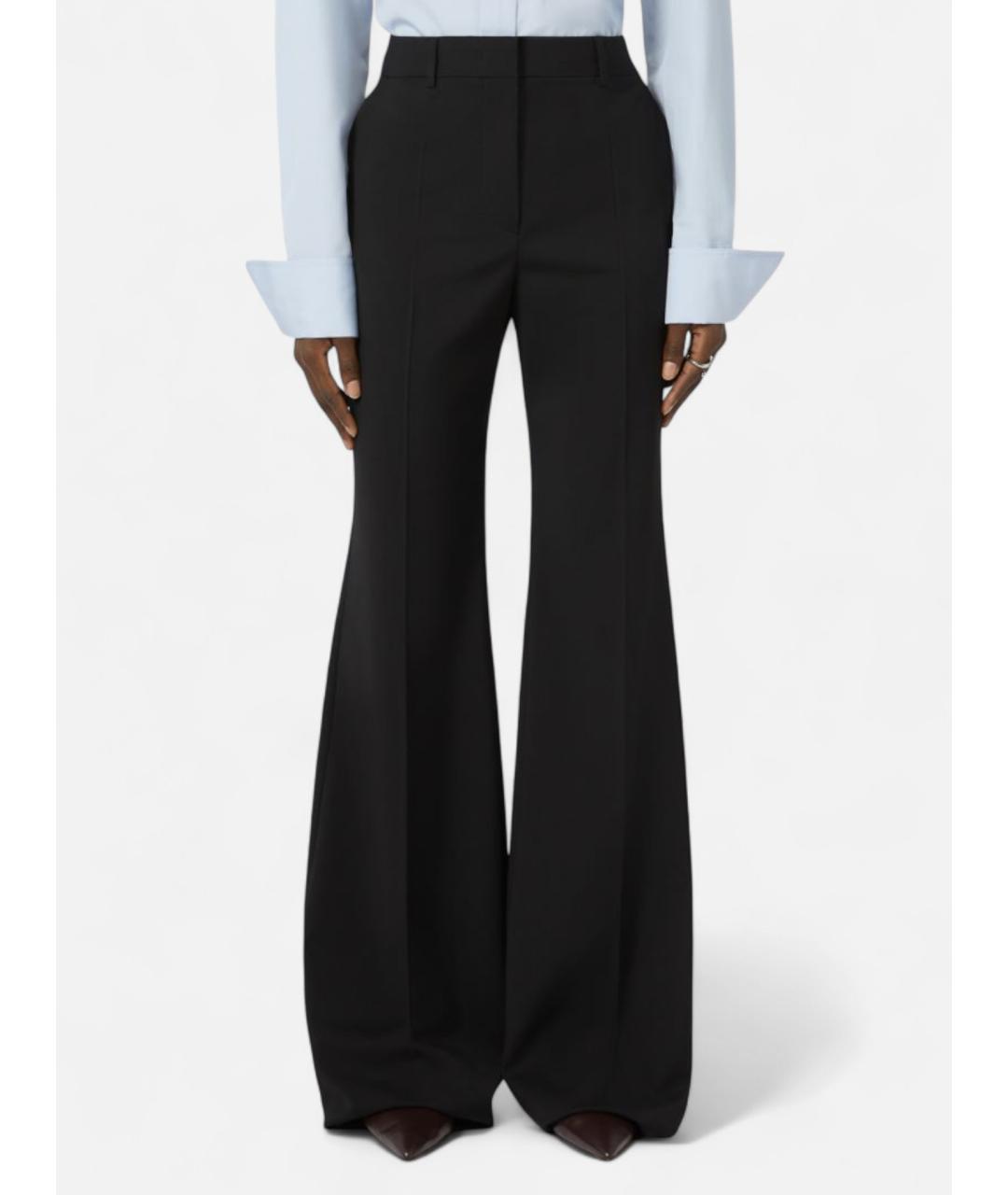 SPORTMAX Черные шерстяные прямые брюки, фото 4