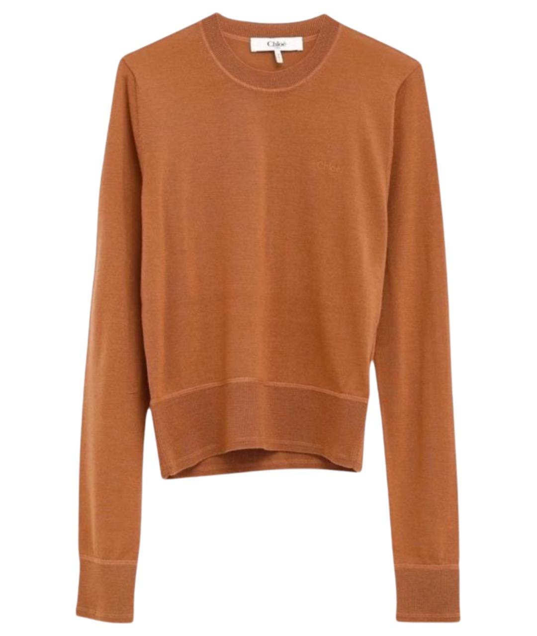CHLOE Коричневый шерстяной джемпер / свитер, фото 1