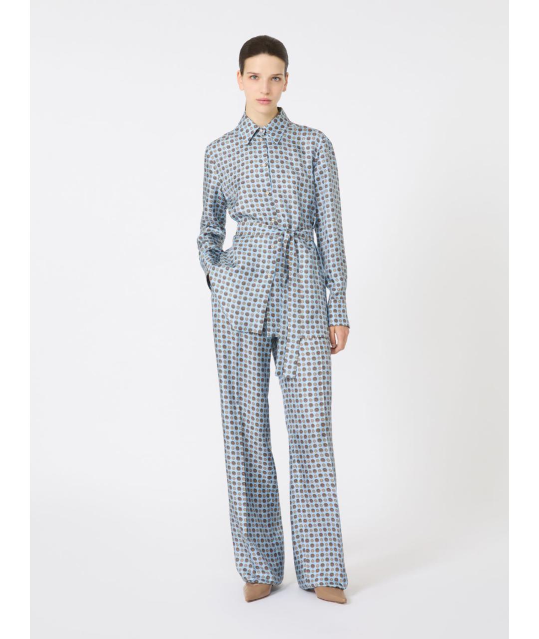 MAX MARA STUDIO Мульти шелковые прямые брюки, фото 2