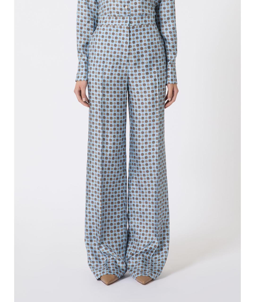MAX MARA STUDIO Мульти шелковые прямые брюки, фото 5