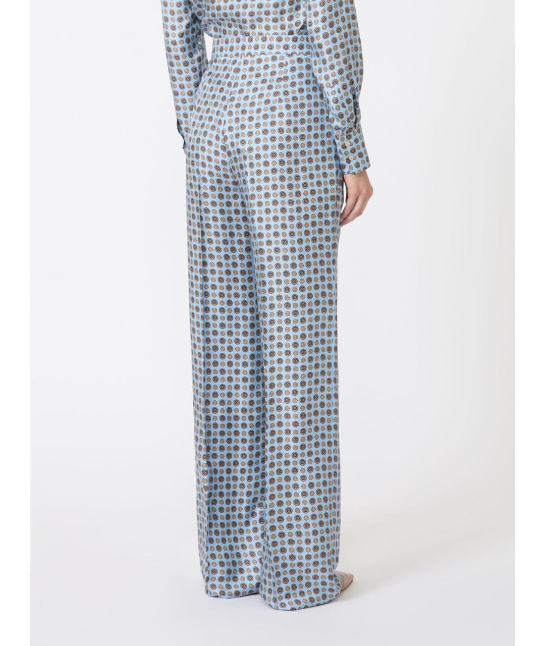 MAX MARA STUDIO Мульти шелковые прямые брюки, фото 4