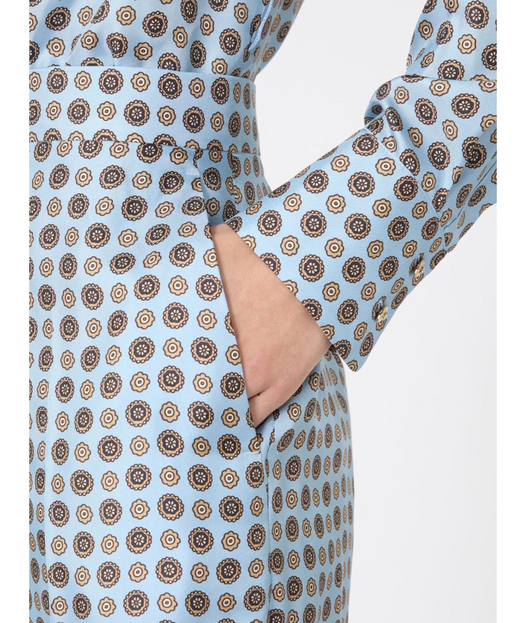 MAX MARA STUDIO Мульти шелковые прямые брюки, фото 3