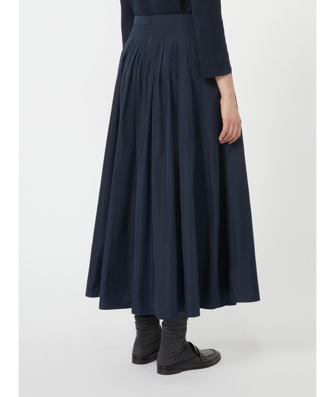 'S MAX MARA Темно-синяя полиэстеровая юбка макси, фото 3