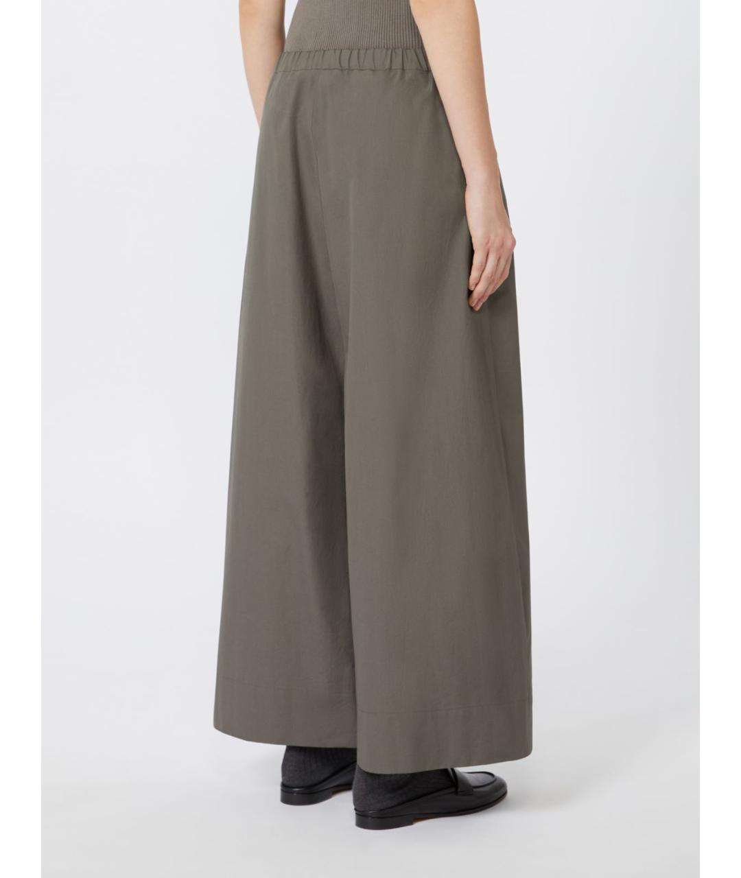 'S MAX MARA Серые хлопковые брюки широкие, фото 3