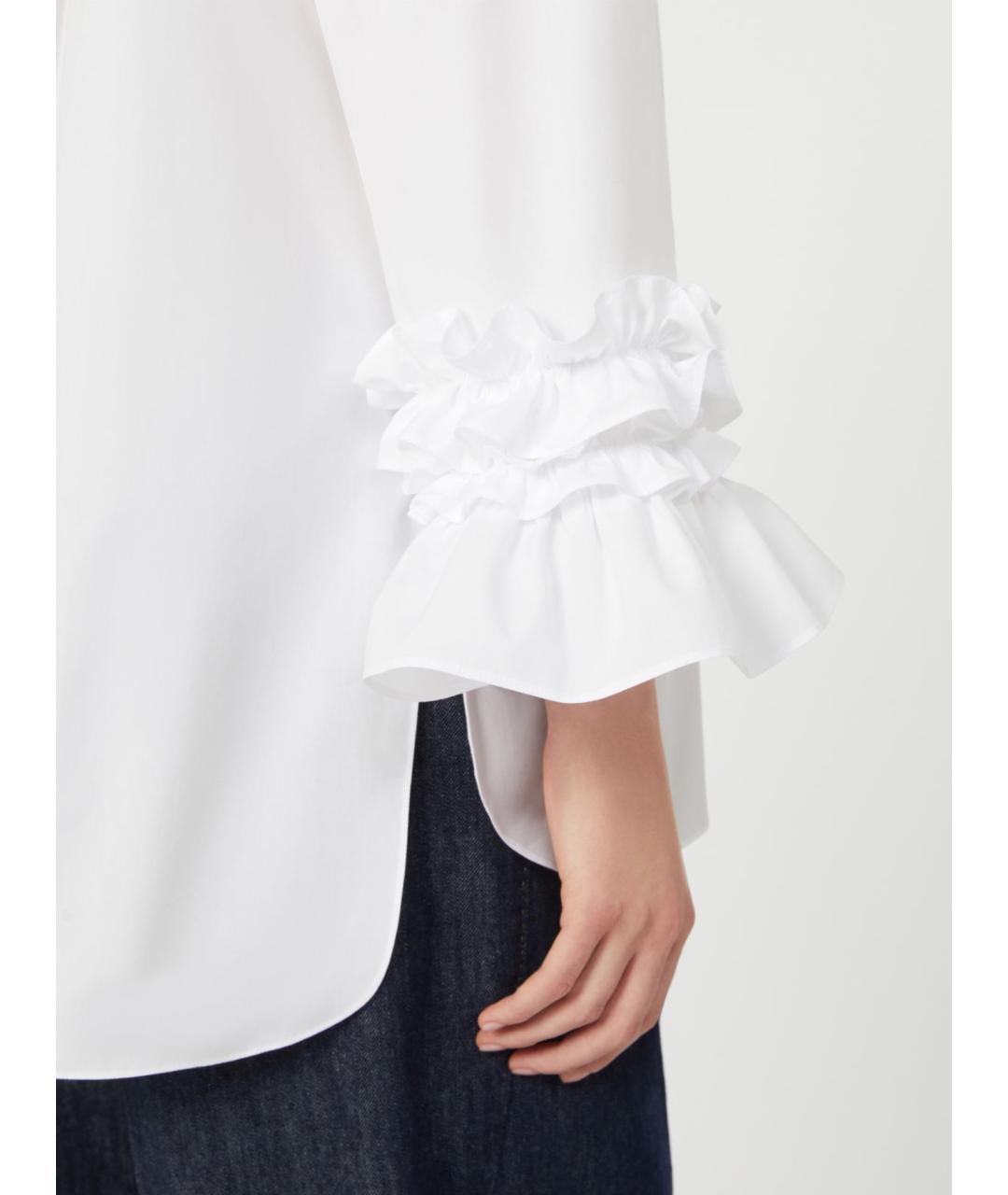 'S MAX MARA Белая хлопковая рубашка, фото 3