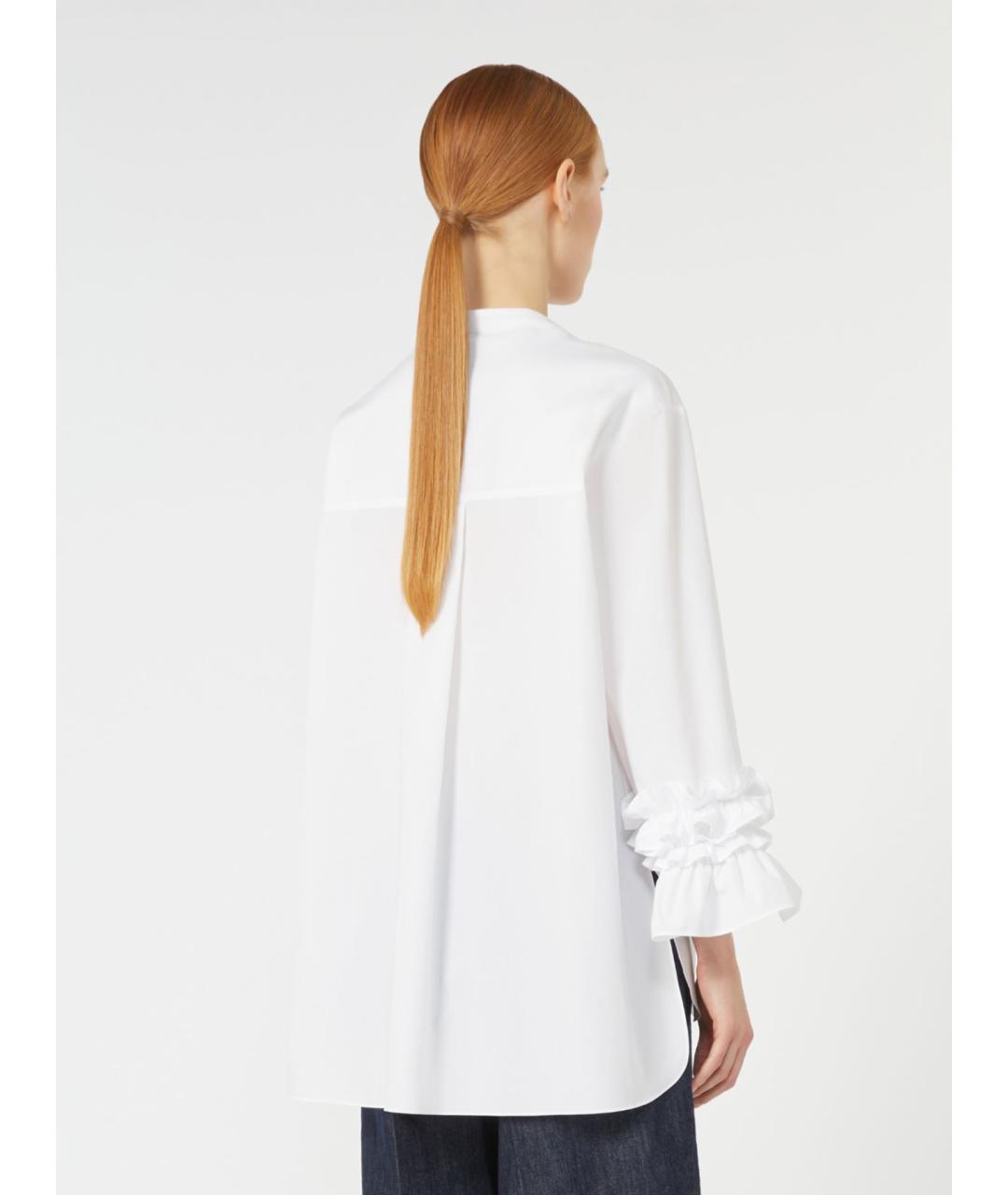 'S MAX MARA Белая хлопковая рубашка, фото 4