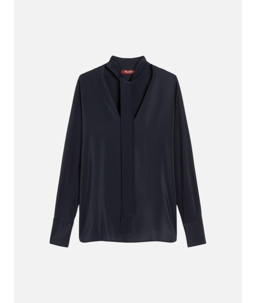 MAX MARA STUDIO Синяя шелковая блузы, фото 6