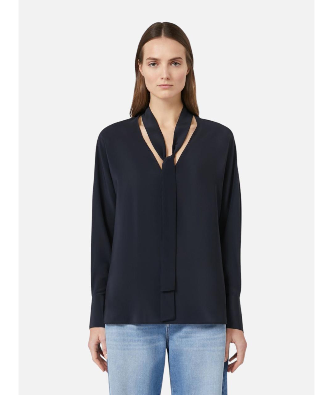 MAX MARA STUDIO Синяя шелковая блузы, фото 4