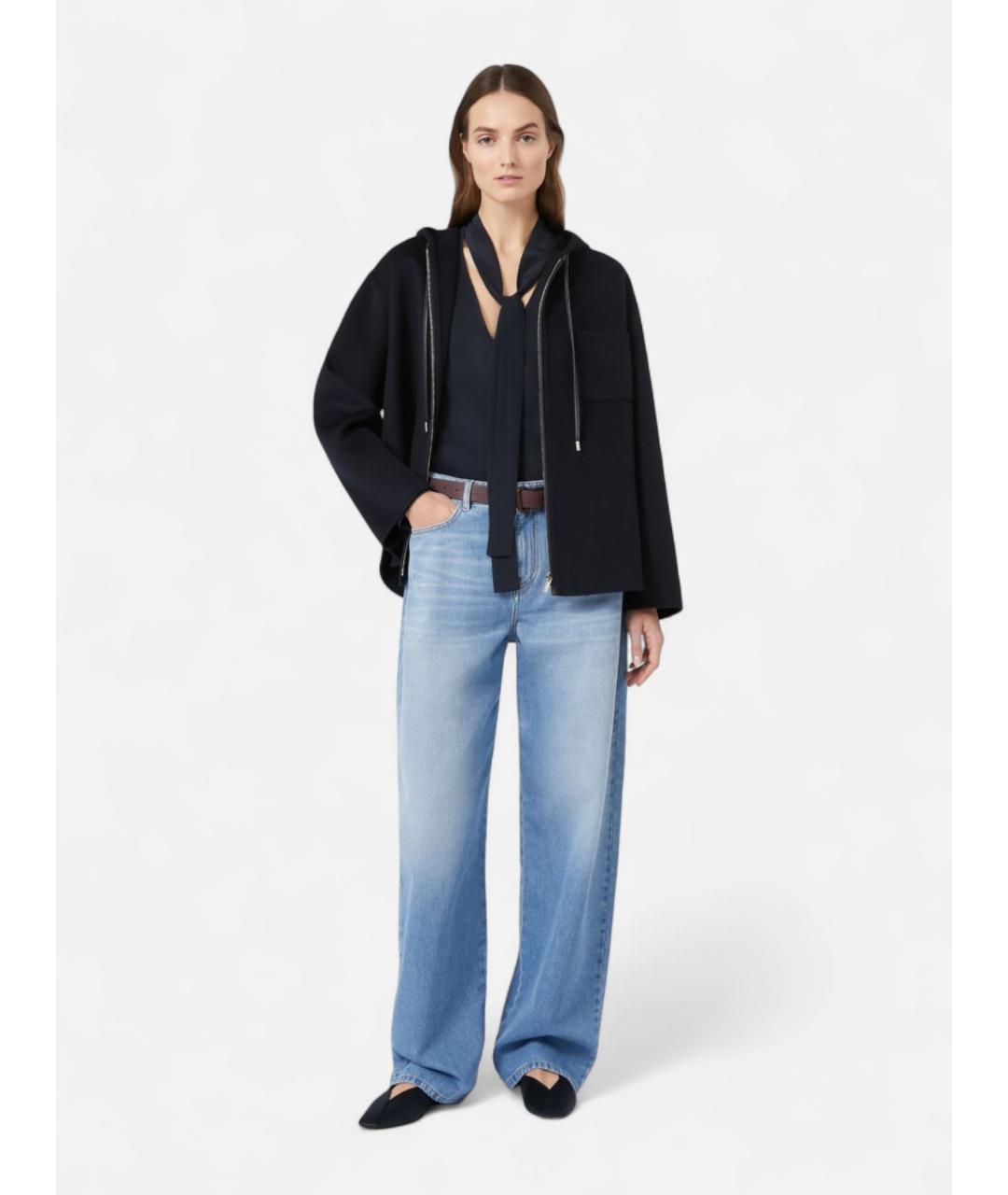 MAX MARA STUDIO Синяя шелковая блузы, фото 2