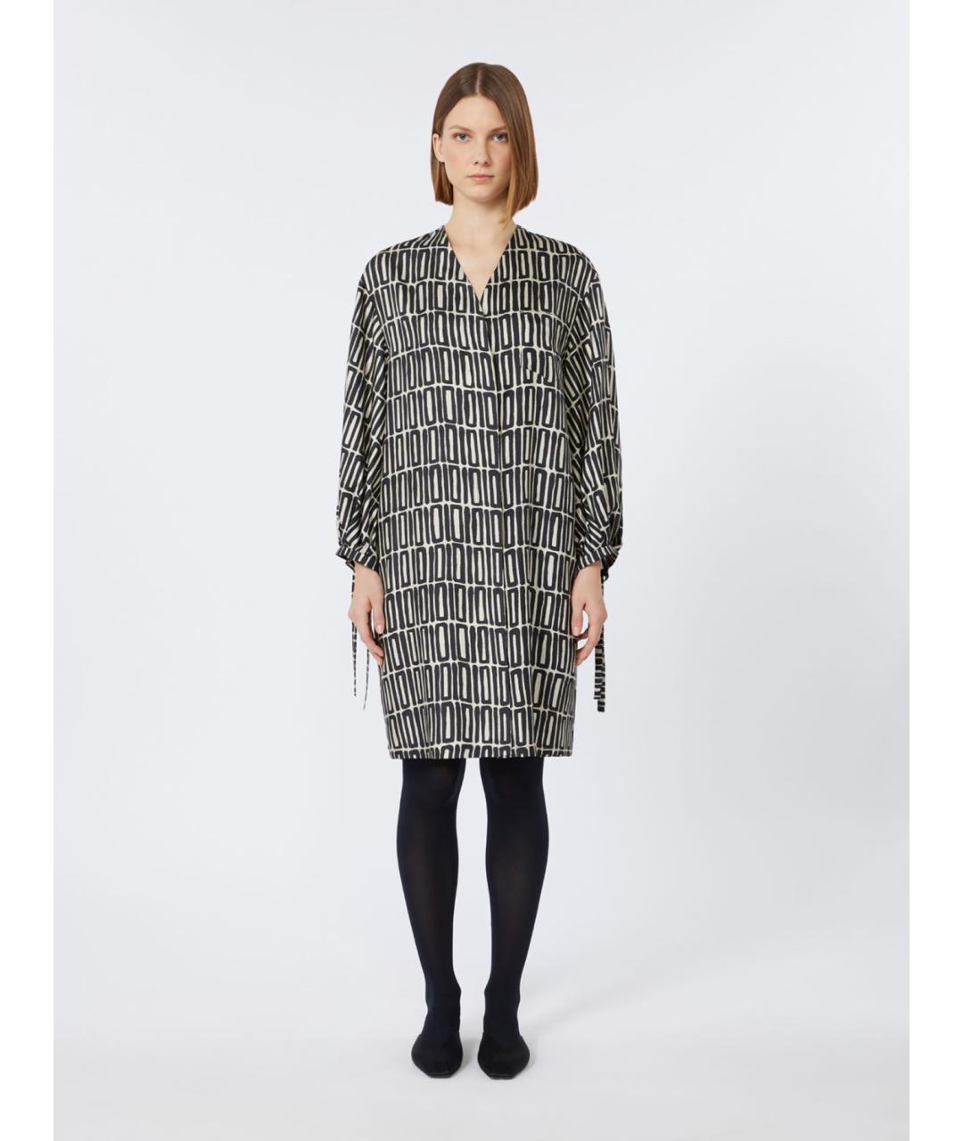 'S MAX MARA Мульти шелковое повседневное платье, фото 5
