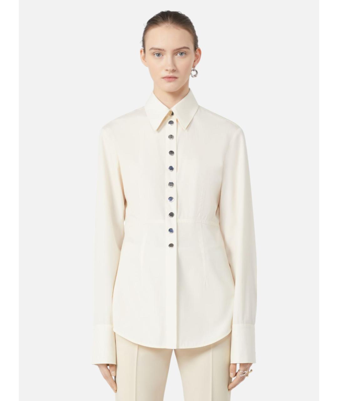 SPORTMAX Белая хлопковая рубашка, фото 4