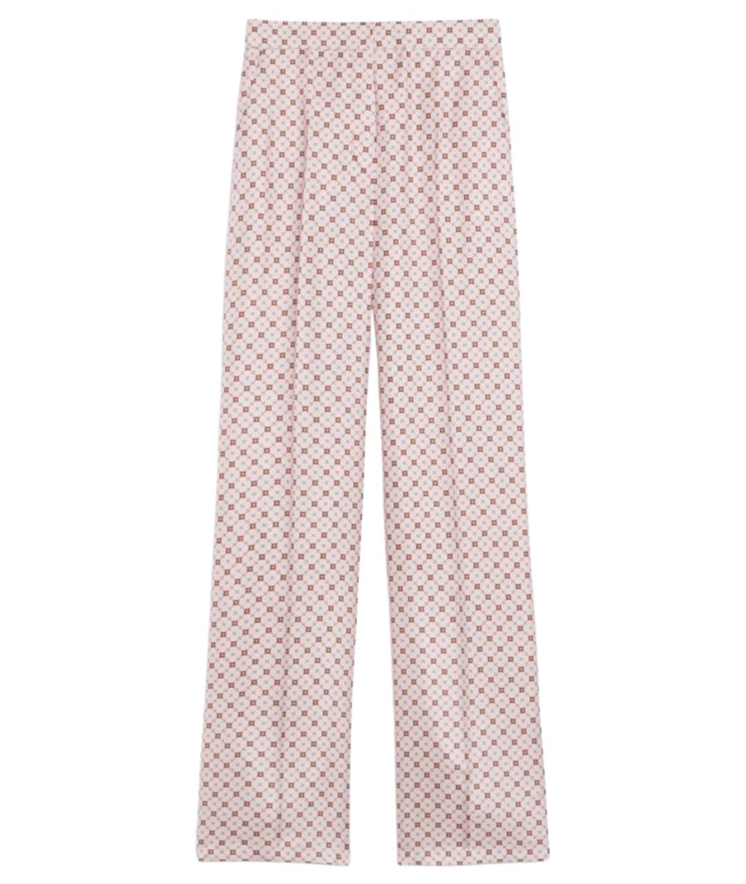 MAX MARA STUDIO Розовые шелковые прямые брюки, фото 1