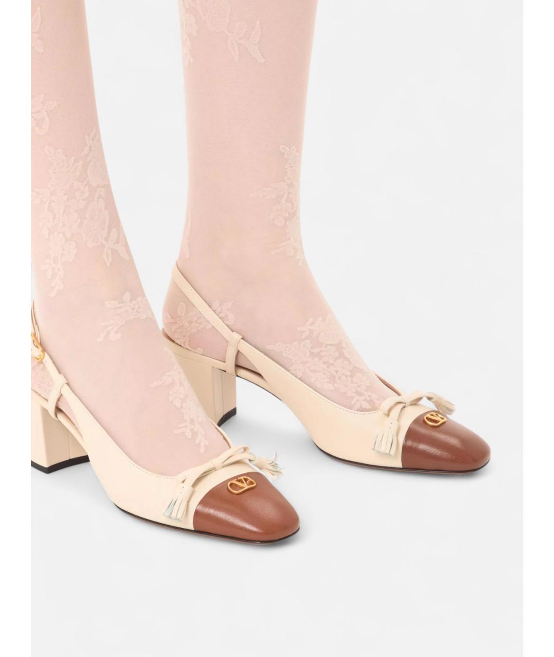 VALENTINO Бежевые кожаные туфли, фото 2